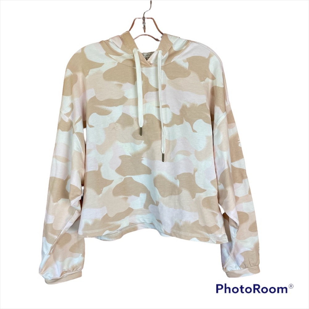 NWT - Z Supply Women’s Rowan Camo Hoodie Pink & Beige - Size Medium